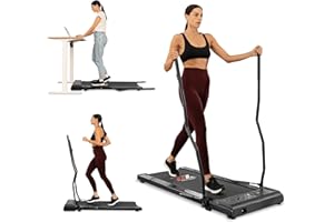 YM Tapis De Marche Pliable 3 in 1, Course + Marche + Marche Nordique, Walking Pad, Épaisseur Super Slim 11 cm, 10 km/h, 6 programmes, Télécommande de Poignet, Your Move Tapis De Course Tapis Roulant