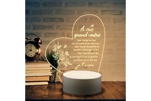 Welsky Cadeau Mamie Anniversaire, LED Veilleuse en Acrylique Cadeaux, Cadeau Fete des Grand Mere, Cadeau Anniversaire Mamie, Cadeau pour Mamie Original, Idée Cadeau Mamie Noel