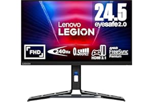 Lenovo Legion R25f-30 Gaming Monitor - Display 24.5 pollici FullHD WLED 1920 x 1080, VA, Bordi Ultrasottili, AMD FreeSync, 0.5ms, 240Hz, Cavo HDMI - Raven Black - Esclusiva Amazon
