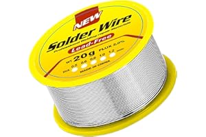 COMFORTY Cyna do lutowania 0,8 mm, bezołowiowa z rdzeniem kalafonii, cyna do lutowania z topnikiem 20 g, drut lutowniczy do naprawy i majsterkowania elektronicznych komponentów lutowniczych