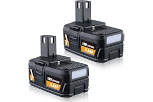 PERSEVER 2 pack 18V 5.5Ah P108 Lithium Ion Battery replacement for Ryobi 18V Battery P108 RB18L50 RB18L40 RB18L25 RB18L20 RB18L15 RB18L13 P102 P103 P104 P105 P106 P107, Compatible with Ryobi 18V Power Tools