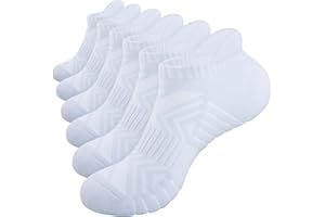 TMANI Trainer Socks Cushioned Ankle Performance Anti-Blister Sport Socks for Men Women Breathable Cotton Athletic Running Walking Socks (6 Pairs)