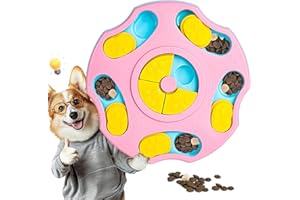TRIGRAND Juguetes Interactivos para Perros- Intelligence Toy Dog Activity Juego de Estrategia Dog Activity, Entrenamiento IQ, Alivio Ansiedad,Juguetes para Perros Pequeños y Gatos,Amarillo