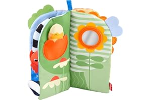 Fisher-Price Libro blandito sensorial de Las Estaciones Juguete para bebés, Actividades para Realizar Boca Abajo, 4 páginas de Juegos entretenidos, para bebés a Partir de 0 Meses, JKP53