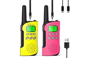 AWANFI Walkie-Talkie per Bambini, Walkie Talkie Ricaricabile con Batteria, Torcia, Funzione SOS e VOX, Walkie-Talkies per Campeggio Avventure, Regali per Bambini da 3 a 12 Anni