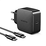 UGREEN 65W USB C Laddare med 2M Laddningskabel USB C Strömförsörjning PD Charger med PPS GaN Tech Kompatibel med 20W för MacB