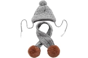 Kuoser - Juego de gorro y bufanda para perro, gorro de punto para mascotas, Navidad, invierno, cálido, accesorio para cuello, decoración de fiesta para perros pequeños, medianos y grandes