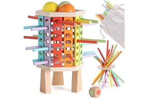 Gallypek Montessori Spielzeug ab 3 Jahre Aus Holz, Spielzeug ab 3 Jahren, Farben Stäbchen Holz Spiel Holzspielzeug Pädagogisch Feinmotorik Spiel, Geschenk Jungen Mädchen ab 3 4 5 6 Jahren
