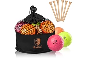 CAITON Bunte Golfbälle, Distanz-Golf-Übungsbälle 9 Stück für Frauen, Rosa, Gelb, Orange