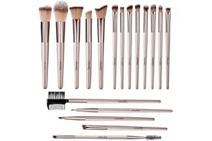 IMURZ 18 Pcs Makeup Brushes, Professional Make Up Brushes Set Foundation Face Brush Kabuki Brush eye Makeup Brush Set, Makeup Brush Champagne Gold