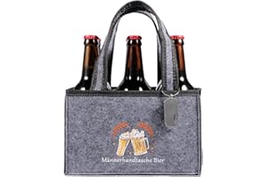 KHstylehoo Männerhandtasche Bier Geschenke für Männer Geburtstag, Tragetasche Flaschentasche 6 Flaschen,Lustige Personalisierte Witzige Männergeschenke Biergeschenke