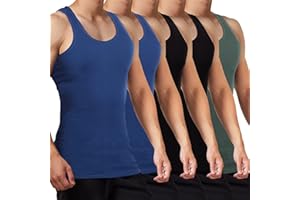 FALARY Camiseta de Tirantes para Hombre Pack de 3 de Algodón 100% más Camisetas Básicas para Hombre Interiores