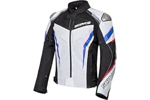 Scoyco Mesh Motorradjacke Motorrad Biker Reiten Verschleißfeste Jacke Atmungsaktive Schutzausrüstung für Herren 4 Jahreszeiten