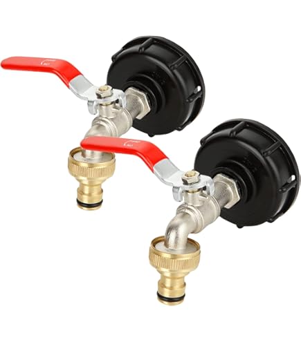 Adaptateur Réservoir 1000L Robinet Vidange IBC 1000L - Robinet à Bille Laiton 1/2 - Adaptateur Réservoir Eau S60x6 Robinet Laiton S60x6