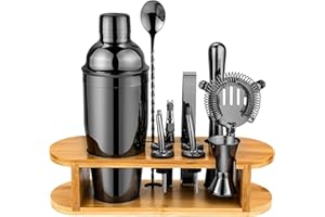 OHARSEA Cocktail Shaker Set Barkeeper Set mit Ständer, Edelstahl Drink Mixer Set mit allem wichtigen Zubehör, Professionelles Bar Tool Set Bartending Kit, Geschenke für Home Bar und Männer Papa Frauen