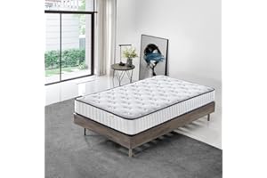 DEWINNER Matelas 90x190 | Mousse 22 cm et Mousse A Mémoire | Parfait Soutien Haute Resilience Ultra Respirante | réversible à Deux Faces entièrement utilisables