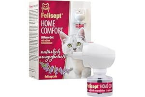 Felisept Home Comfort Starter-Set (Verdampfer + Flakon 45ml) - Beruhigungsmittel für Katzen - Katzen Beruhigungsmittel mit natürlicher Katzenminze ohne Pheromone Katzen - Beruhigung & Wohlbefinden