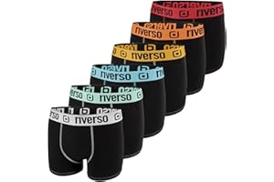 riverso Bokserki męskie RIVJonny zestaw 6 sztuk, basic, rozciągliwe, bielizna retro, bawełna, czarne, szare, niebieskie, białe, zielone, czerwone, pomarańczowe, żółte, S M L XL XXL 3XL 4XL 5XL