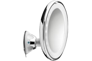MACOM Sensation 224 SwinGo Specchio con ventosa cosmetico Ingranditore 10X con Luci led ottimo per trucco e make up.
