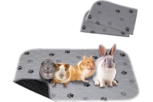 VEHIPA Lot de 2 X 60 * 40cm de Tapis pour Cage de Cochon d'Inde, Tapis pour Lapins ImperméAbles, Lavables et RéUtilisables, Doublure pour Cochon d'Inde pour Petits Animaux, HéRissons, Chiots, Chats