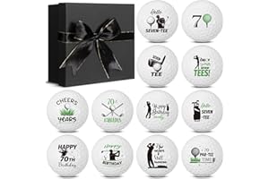 Seenelling 12 Pcs Happy Birthday Golf Ball Funny Novelty Golf Gift for Dad Mom Coworker Employee Husband Grandpa Golfers Lovers Birthday