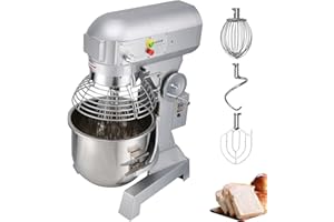 Happybuy Mélangeur Alimentaire à 3 Vitesses réglables, Batteur Pétrin Professionnel 30L,Robot de Cuisine Commercial en Acier inoxydable pour les boulangeries/restaurants/Pâtisseries