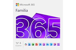 Microsoft 365 Familia | 12 meses | 6 personas | Apps Office con IA | Hasta 6TB de Almacenamiento OneDrive | Código de activación enviado por email