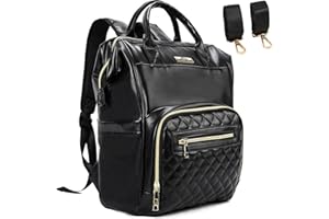 ZIOSINM Sac a Langer pour Bebe, Sac a Langer en PU Cuir, Sac a Dos a Langer Multifonctionnel Sac Maternité Imperméable