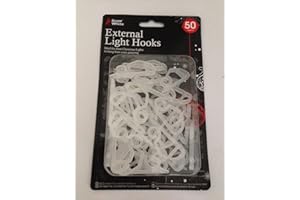 Snow White - 50 x Gutter Hanging Hooks/Clips for Outdoor Christmas Xmas String Lights