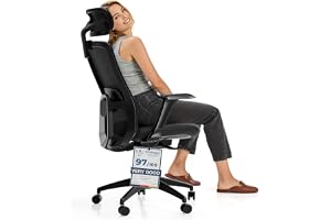 Desktronic justerbar ergonomisk kontorsstol | Skrivbordsstol med nackstöd, armstöd, svankstöd, höjdjustering - Utformad för e