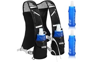 SUPRBIRD Gilet d'hydratation Trail Running + 2 Soft Flask 500 ML, Gilet d'hydratation de Course à Pied pour Femmes et Hommes, Sac à Dos réglable pour Course, pour Marathon Cyclisme, Randonnée, Running