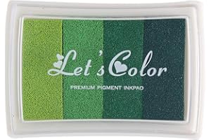 YPSelected Craft Ink Pad Inkpad for Paper Wood Fabric 15 Colors Available for Rubber Stamps (Multi Green)