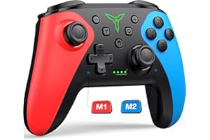 HELLCOOL Switch Controller, Kabellos Pro Controller für Switch 2/1/Lite/OLED Konsole, Macro/Turbo/Aufwachfunktion, Präzise Steuerung, Dual Motors Vibration, 15 Std Spieldauer