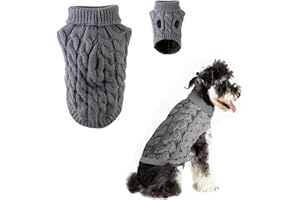 Norhogo Winter Pet Clothing Dog Sweater Jumper Clothing, Dog Sweater Vest Pet Soft Comfortable Turtleneck Knitted Puppy Clothes, for Small Medium Large Dog Puppy Cat (XL, Grey)