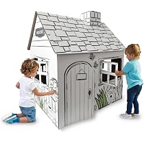 Bankers Box Cabane Licorne En Carton à Colorier - Maison De Jeu 120x95.7x80.5 Cm - Dès 3 Ans - Recyclable