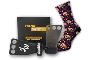 JUNGLE SOCKS Jungle WOD - Pack Calleras Crossfit + Calcetines Divertidos para Crossfit, Gimnasio. Grips con 3 Agujeros para Prevenir Ampollas. Ideales para Ejercicios en Barra - Halterofilia, Gimnasia.