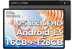 TECLAST T45HD Tablet 10.5 Inch Android 13, 16GB RAM+128GB ROM (TF 1TB) Tablets, 1920x1200 FHD, T606 Octa Core, 4G LTE+5G WiFi, 13MP+8MP, 7200mAh Battery, Type C/GPS/SIM Card/3.5mm Jack 2024