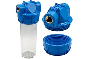 KNM TRADE Filtro Acqua 10 Pollici Collegamento Domestico 1" - Altezza 310 mm, Ø 130 mm