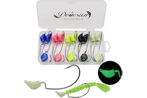 Dovesun Fishing Jig Heads Fishing Hooks Offset Hook Jig Heads for Fishing Jig Heads for Bass Fishing 3.5g, 5g, 7g, 10g, 14g