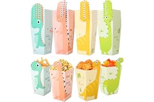 Furuising 40 Pièces Boîtes Pop Corn, Petite Popcorn Boîtes Dinosaure, Pot a Pop Corn, Sacs de Pop-Corn en Papier, Conteneur de Bonbons en Carton pour Anniversaire Fêtes Noël Mariages Cinéma