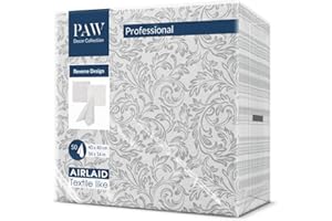 PAW DECOR COLLECTION PAW - Tovaglioli di Carta Colorati - Airlaid (40 x 40 cm) I 50 Pezzi I Ideale per Matrimonio, Battesimo, Comunione, Compleanno I Tovaglioli Stoffa Colorati I Inverso Barocco Etude Argento