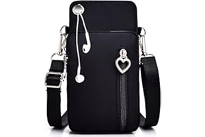 DANXIAN Torebka na telefon komórkowy do zawieszenia, portfel damski, mała torba na ramię z wejściem na słuchawki, regulowana torba na ramię, odpinany pasek na ramię do telefonu komórkowego poniżej 7