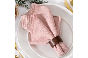 MLMW Cloth Napkins Set of 10 Pink Linen Dinner Cloth Napkins Washable 41 x 41 cm for Wedding Party Baby Shower Bridal Shower Birthday Gender Reveal Decorations
