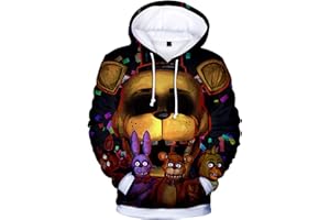 XINCHANGDA FNAF - Sudadera con capucha para niños con estampado 3D de Five Nights At Freddys, sudadera con capucha para niños y niñas