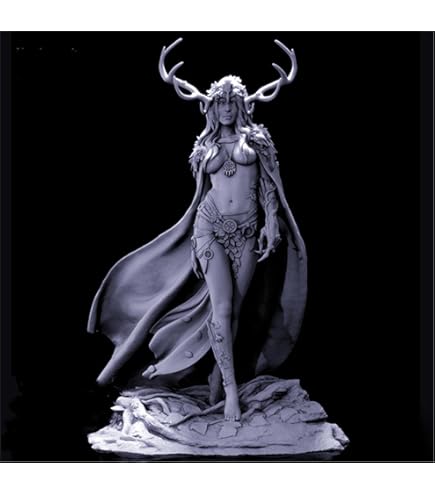Risjc Fantasy Planet Female Warrior Resin Figur 1/24 75mm - Unbemaltes Modellbausatz