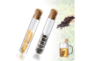 FISH DRAGATE 2 pièces verre transparent passoire à thé,infuseurs tube en,avec liège,passoire à convient à divers thés en vrac,infuseur à thé en verre,filtre à thé