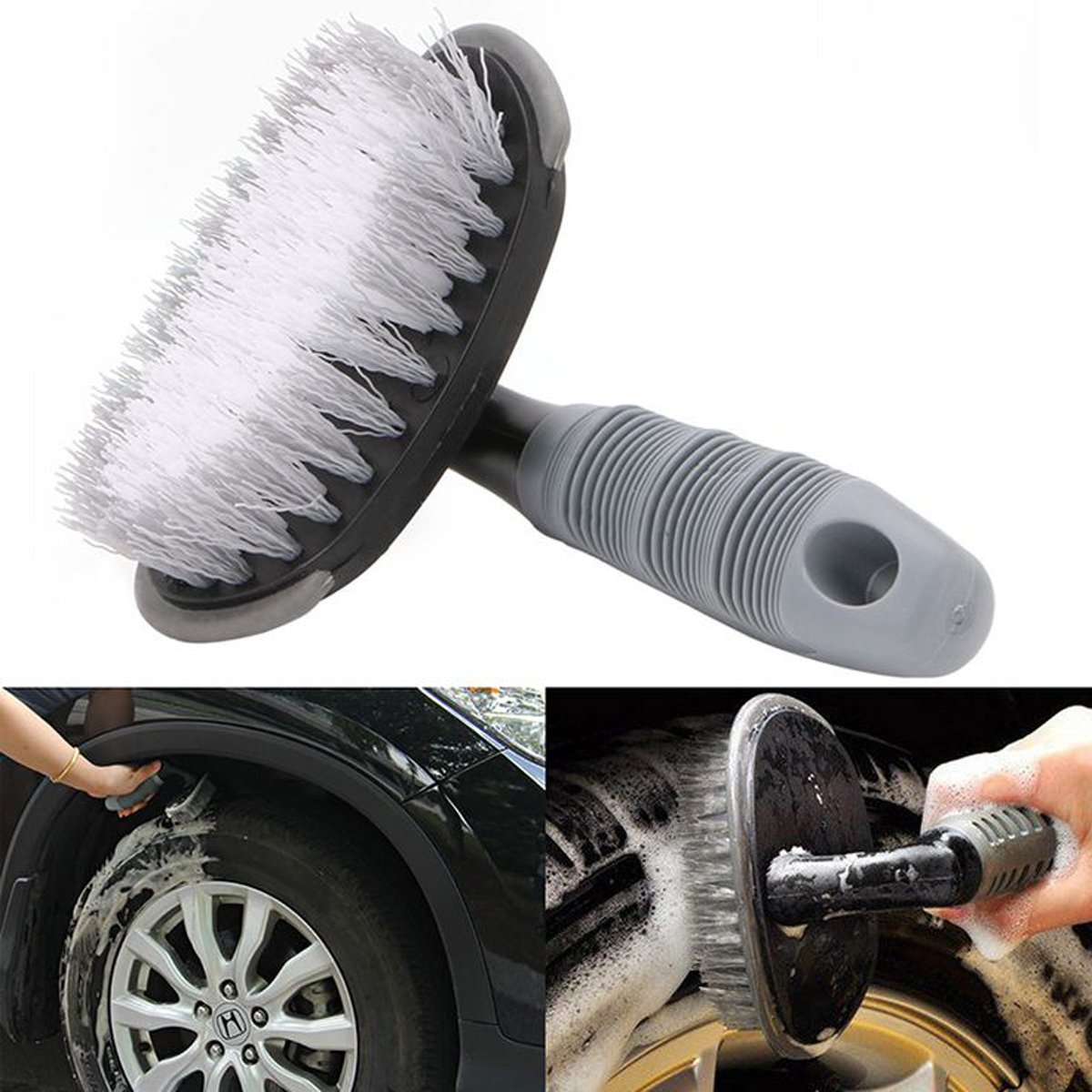 NIKAVI Rubber Car Wheel Tire Hard Brush Hub Clean Wash Useful Brush Car Truck Motorcycle Bike Washing Cleaning Tool - Image 7