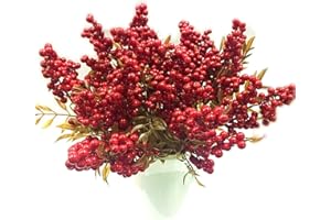 M2cbridge Artificial Red Rosehip Berries Christmas Holly Berries (Set of 4)