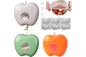 GARQITWAN Frischhaltefolienspender Aufbewahrungsbox für Frischhaltefolie mit 300 Stück Frischhaltefolie mit Gummizug, 3 Stück Aufbewahrungsbox Aus Plastikfolie für Frischhaltefolie