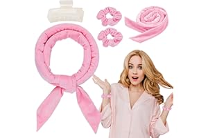 ‎PHANTASY Phantasy® Locken Ohne Hitze Frisurenset, Locken Ohne Hitze Frisurenset, New Samt Lockenwickler über Nacht DIY Haare,für langes mittleres Haar（Rosa）